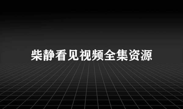 柴静看见视频全集资源