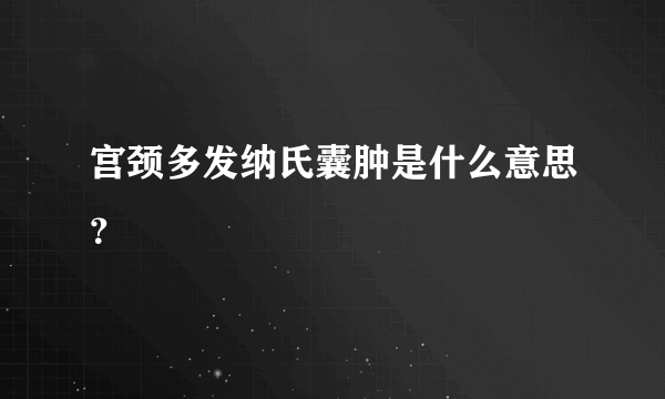 宫颈多发纳氏囊肿是什么意思？