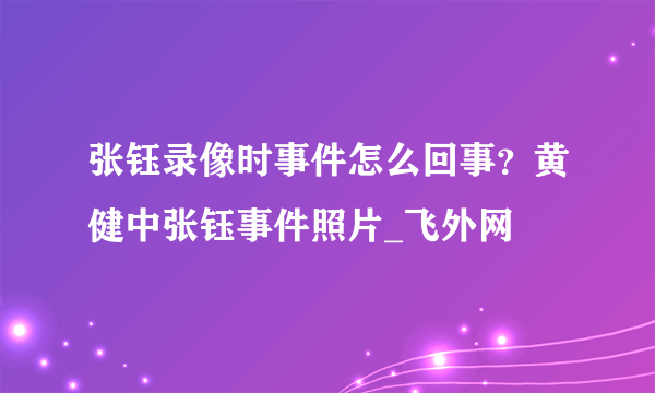 张钰录像时事件怎么回事？黄健中张钰事件照片_飞外网