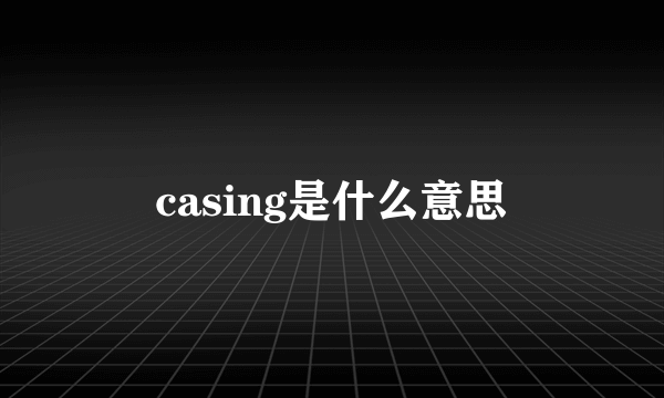 casing是什么意思