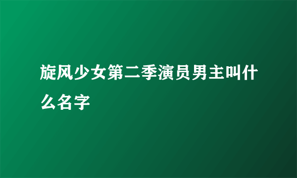 旋风少女第二季演员男主叫什么名字