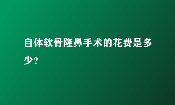 自体软骨隆鼻手术的花费是多少？