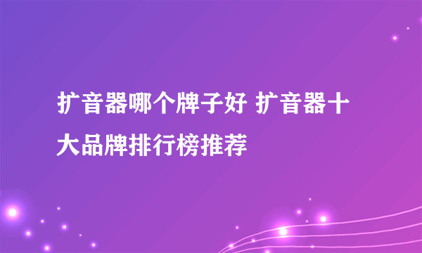 扩音器哪个牌子好 扩音器十大品牌排行榜推荐