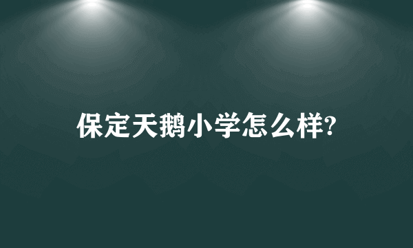 保定天鹅小学怎么样?