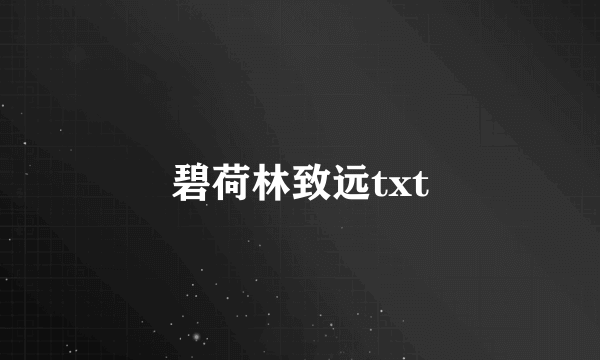 碧荷林致远txt