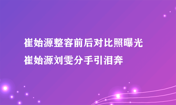 崔始源整容前后对比照曝光 崔始源刘雯分手引泪奔