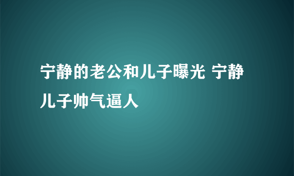 宁静的老公和儿子曝光 宁静儿子帅气逼人