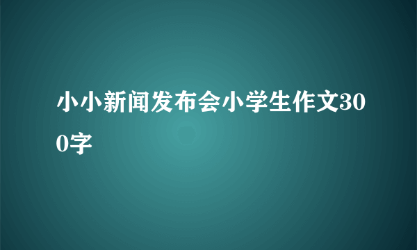 小小新闻发布会小学生作文300字