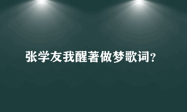 张学友我醒著做梦歌词？