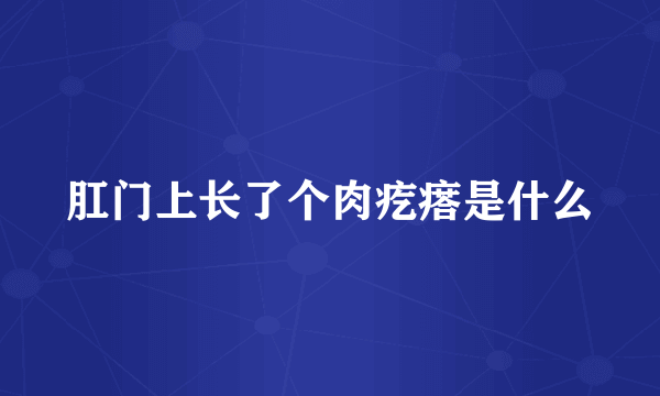 肛门上长了个肉疙瘩是什么