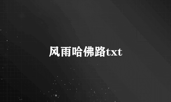 风雨哈佛路txt