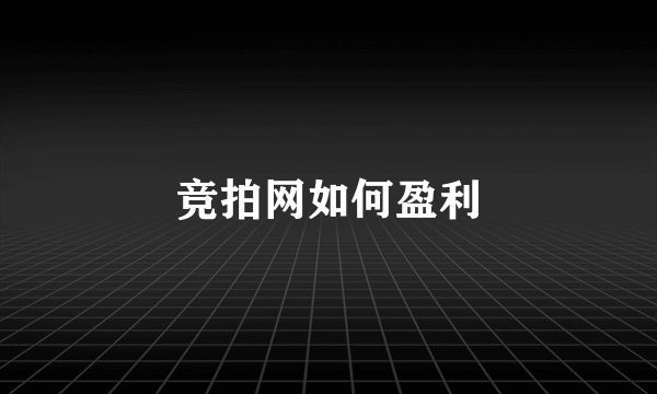 竞拍网如何盈利