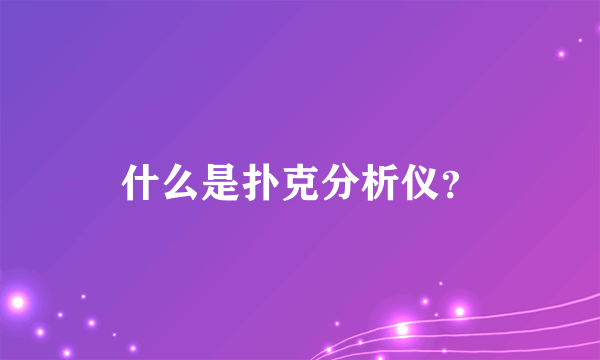 什么是扑克分析仪？