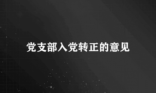 党支部入党转正的意见