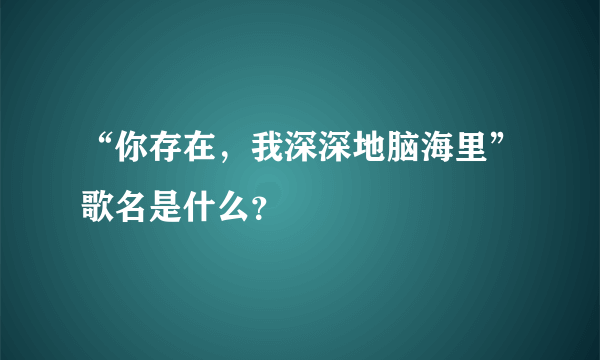 “你存在，我深深地脑海里”歌名是什么？