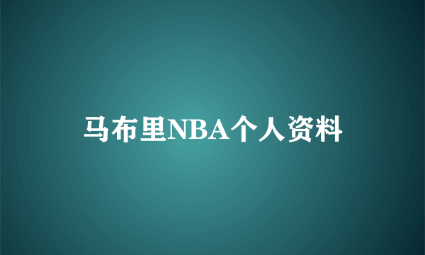 马布里NBA个人资料