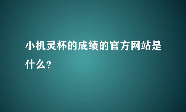 小机灵杯的成绩的官方网站是什么？