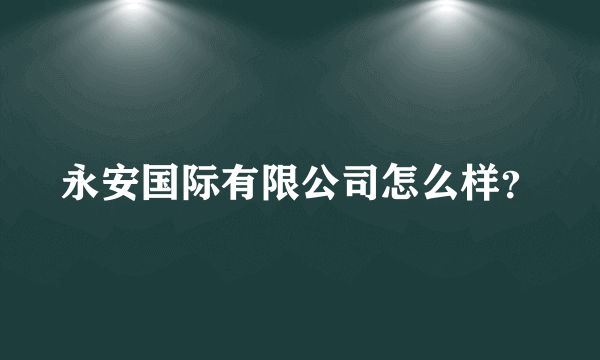 永安国际有限公司怎么样？