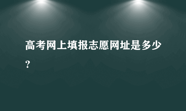 高考网上填报志愿网址是多少？