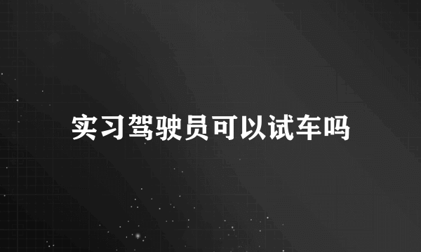 实习驾驶员可以试车吗