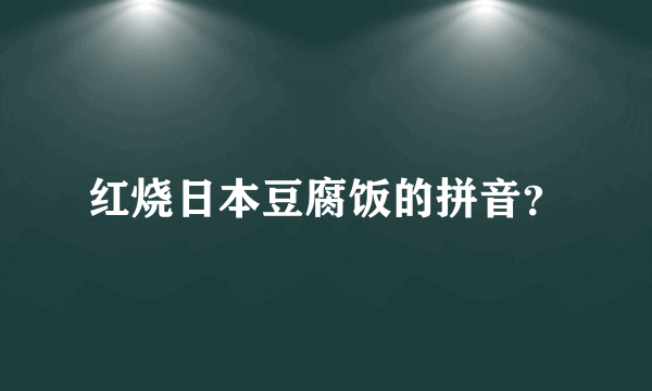 红烧日本豆腐饭的拼音？