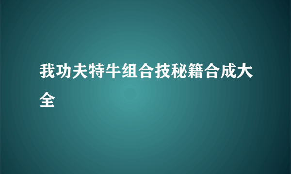 我功夫特牛组合技秘籍合成大全