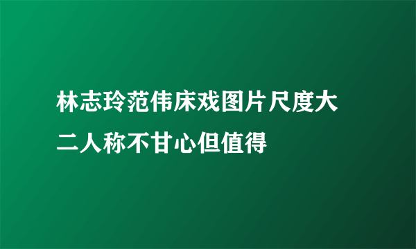 林志玲范伟床戏图片尺度大  二人称不甘心但值得