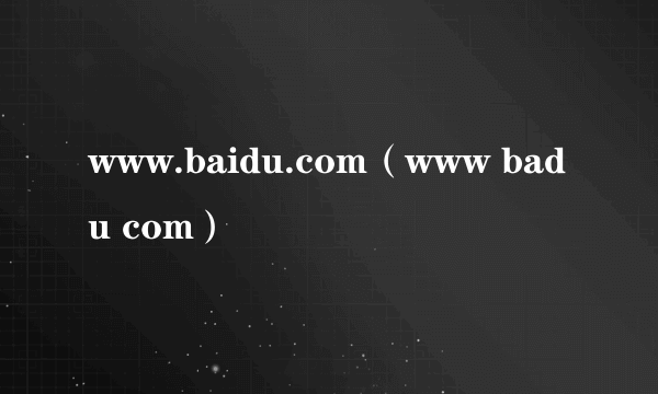 www.baidu.com（www badu com）