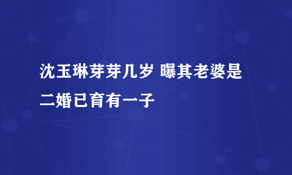 沈玉琳芽芽几岁 曝其老婆是二婚已育有一子