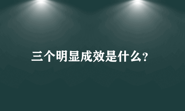 三个明显成效是什么？