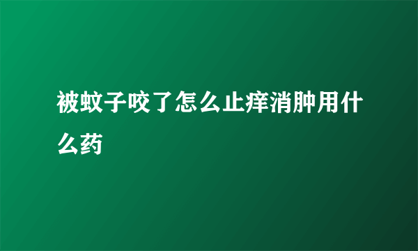 被蚊子咬了怎么止痒消肿用什么药