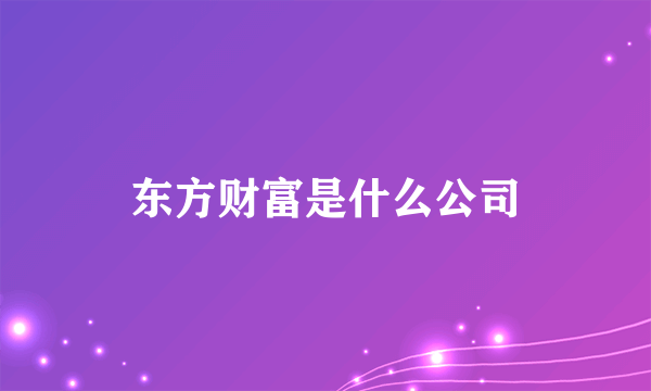 东方财富是什么公司