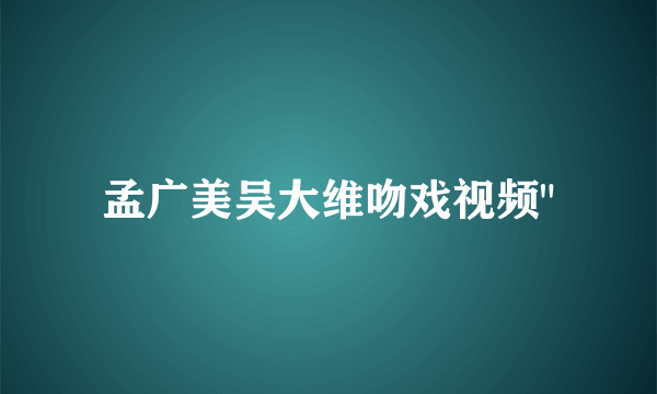 孟广美吴大维吻戏视频