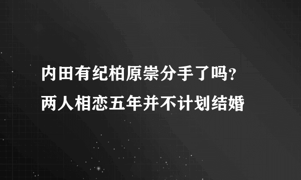 内田有纪柏原崇分手了吗？ 两人相恋五年并不计划结婚