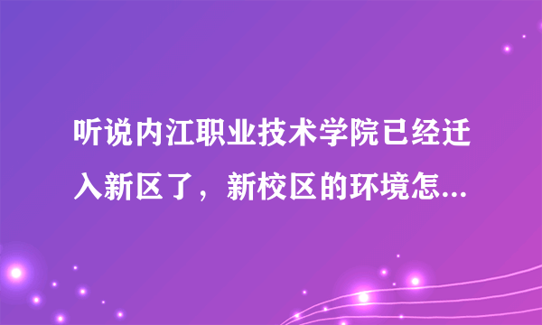 听说内江职业技术学院已经迁入新区了，新校区的环境怎么样，具体位置在哪儿。