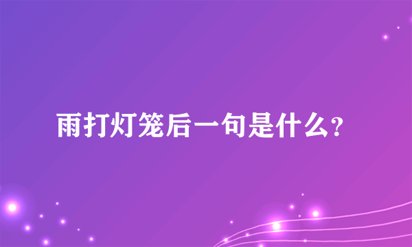 雨打灯笼后一句是什么？