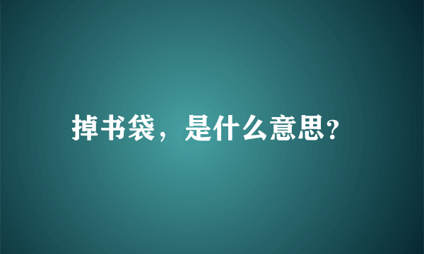 掉书袋，是什么意思？