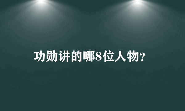 功勋讲的哪8位人物？