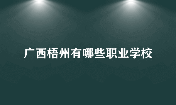 广西梧州有哪些职业学校