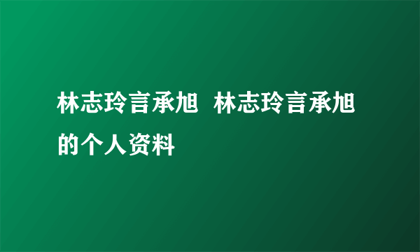 林志玲言承旭  林志玲言承旭的个人资料