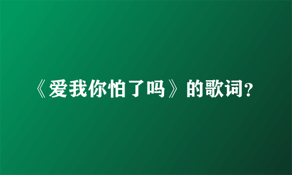 《爱我你怕了吗》的歌词？