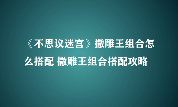 《不思议迷宫》撒雕王组合怎么搭配 撒雕王组合搭配攻略