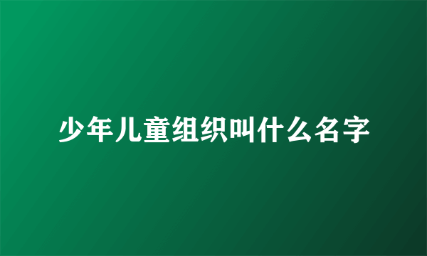 少年儿童组织叫什么名字