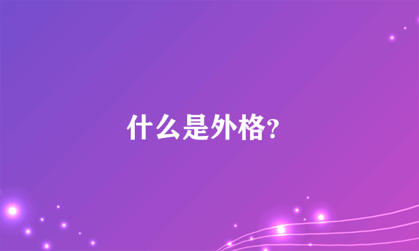 什么是外格？