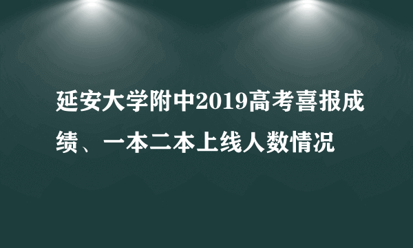 延安大学附中2019高考喜报成绩、一本二本上线人数情况