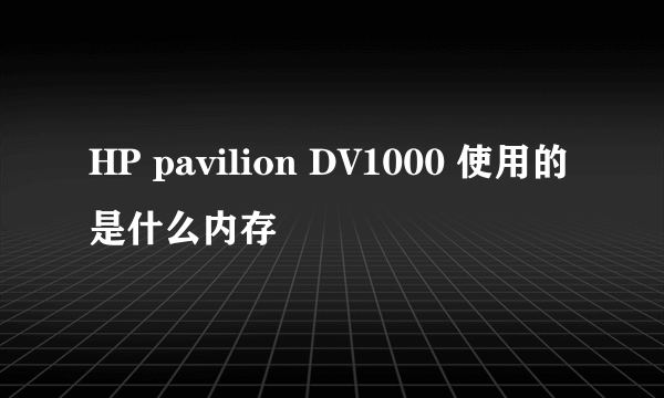 HP pavilion DV1000 使用的是什么内存