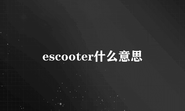 escooter什么意思