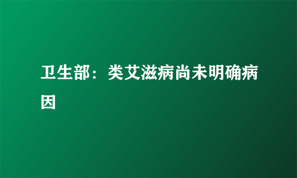 卫生部：类艾滋病尚未明确病因 