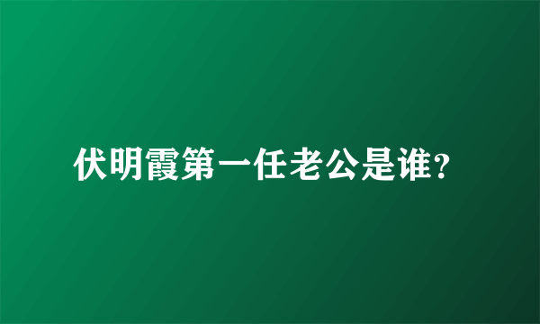 伏明霞第一任老公是谁？