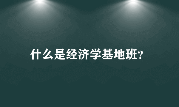 什么是经济学基地班？